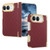 iPhone Duo Geometric Mesh Texture Vegan Leather Dual-Hinge Phone Case - Red