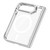 iPhone Duo Icebreaking Series Integrated HD Film Electroplated Crystal Clear Center Axis Phone Case with Lens Holder - Silver