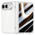 iPhone Duo Icebreaking Series Integrated Privacy Film Electroplated Crystal Clear Center Axis Phone Case - Silver