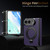 iPhone Duo Integrated Metal Folding Holder Hinge Magnetic Leather Phone Case - Purple