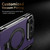 iPhone Duo Integrated Metal Folding Holder Hinge Magnetic Leather Phone Case - Purple