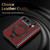 iPhone Duo Integrated Metal Folding Holder Hinge Magnetic Leather Phone Case - Red