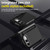 iPhone Duo Integrated Skin Feel Lens Folding Holder Pen Slot Shockproof Phone Case with Pen - Black
