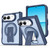 iPhone Duo Invisible Fold Holder Magnetic Phone Case - Dark Blue