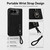 iPhone Duo Invisible Holder Integrated Film Phone Case with Wrist Strap - Black