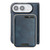 iPhone Duo Kalebol Slim MagSafe Ring Magnetic Card Bag Leather Phone Case - Blue
