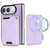 iPhone Duo Kalebol Slim MagSafe Ring Magnetic Card Bag Leather Phone Case - Purple