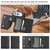 iPhone Duo Kalebol Strong Magnetic MagSafe Tri-Fold Wallet Leather Phone Case - Black