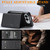 iPhone Duo Kalebol Strong Magnetic MagSafe Tri-Fold Wallet Leather Phone Case - Black