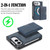 iPhone Duo Kalebol Strong MagSafe Magnetic Two-Fold Card Bag Leather Phone Case - Blue
