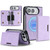 iPhone Duo Kalebol Strong MagSafe Magnetic Two-Fold Card Bag Leather Phone Case - Purple