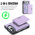 iPhone Duo Kalebol Strong MagSafe Magnetic Two-Fold Card Bag Leather Phone Case - Purple