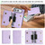 iPhone Duo Kalebol Strong MagSafe Magnetic Two-Fold Card Bag Leather Phone Case - Purple
