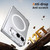 iPhone Duo lce Folding Series MagSafe Integrated Clear PC Phone Case - Silver