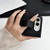 iPhone Duo Litchi Texture Foldable Stand Phone Leather Case with Screen Protector - Black