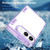 iPhone Duo PC Hybrid TPU Airbag Folding Center Axis Phone Case - Transparent Purple