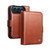 iPhone Duo QIALINO Vintage Calfskin Genuine Leather Phone Case - Light Brown