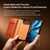 iPhone Duo QIALINO Vintage Calfskin Genuine Leather Phone Case - Light Brown