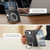 iPhone Duo Retro Crocodile PU Dual-Hinge Magnetic Holder Phone Case - Black