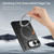 iPhone Duo Retro Crocodile PU Dual-Hinge Magnetic Holder Phone Case - Black
