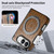 iPhone Duo Retro Crocodile PU Dual-Hinge Magnetic Holder Phone Case - Brown