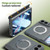 iPhone Duo Rotation Magnetic Ring Holder Hinge Integrated Film Phone Case - Grey