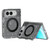 iPhone Duo Terminator Style Glitter Powder Magnetic Holder Phone Case - Black