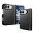 iPhone Fold Crocodile Vegan Leather Dual-Hinge Phone case - Black