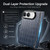 iPhone Fold Crocodile Vegan Leather Dual-Hinge Phone case - Blue