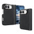 iPhone Fold Fine-grained Vegan Leather Dual-Hinge Magnetic Phone Case - black