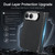 iPhone Fold Fine-grained Vegan Leather Dual-Hinge Magnetic Phone Case - black