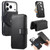 iPhone 18 Pro Max / 17 Pro Max CaseNeo MagSafe RFID Anti-theft Zipper Wallet Retro Leather Phone Case - Black