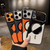 iPhone 18 Pro Max / 17 Pro Max Color Blocking Leather Texture Shockproof Magnetic Phone Case - Blue Orange