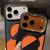 iPhone 18 Pro Max / 17 Pro Max Color Blocking Leather Texture Shockproof Magnetic Phone Case - Blue Orange