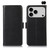 iPhone 18 Pro Max / 17 Pro Max Crazy Horse Top Layer Cowhide Leather Phone Case - Black