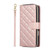 iPhone 18 Pro Max / 17 Pro Max Crossbody Rhombic Zipper Tower Buckle Leather Phone Case with Lanyard - Rose Gold