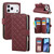 iPhone 18 Pro Max / 17 Pro Max Crossbody Rhombic Zipper Tower Buckle Leather Phone Case with Lanyard - Wine Red