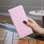 iPhone 18 Pro Max / 17 Pro Max Diamond Lattice Magnetic Leather Flip Phone Case - Pink
