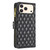 iPhone 18 Pro Max / 17 Pro Max Diamond Lattice Zipper Wallet Leather Flip Phone Case - Black