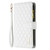 iPhone 18 Pro Max / 17 Pro Max Diamond Lattice Zipper Wallet Leather Flip Phone Case - White