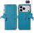 iPhone 18 Pro Max / 17 Pro Max Genuine Leather Litchi Texture RFID Leather Phone Case - Blue