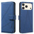 iPhone 18 Pro Max / 17 Pro Max Geometric Pattern RFID Leather Phone Case - Blue