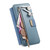 iPhone 18 Pro Max / 17 Pro Max Precision Hole Silver-Edged Ring RFID Blocking Zipper Wallet Magnetic Vegan Leather Phone Case - Blue