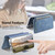 iPhone 18 Pro Max / 17 Pro Max Precision Hole Silver-Edged Ring RFID Blocking Zipper Wallet Magnetic Vegan Leather Phone Case - Blue