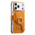 iPhone 18 Pro Max / 17 Pro Max Precision Hole Silver-Edged Ring RFID Blocking Zipper Wallet Magnetic Vegan Leather Phone Case - Orange