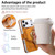 iPhone 18 Pro Max / 17 Pro Max Precision Hole Silver-Edged Ring RFID Blocking Zipper Wallet Magnetic Vegan Leather Phone Case - Orange