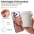 iPhone 18 Pro Max / 17 Pro Max Precision Hole Silver-Edged Ring RFID Blocking Zipper Wallet Magnetic Vegan Leather Phone Case - Pink