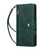 iPhone 18 Pro Max / 17 Pro Max Rivet Buckle 9 Cards Three Fold Leather Phone Case - Green