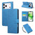 iPhone 18 Pro Max / 17 Pro Max Rose Flower Embossed 3-Card Slots Leather Phone Case - Blue