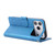 iPhone 18 Pro Max / 17 Pro Max Rose Flower Embossed 3-Card Slots Leather Phone Case - Blue